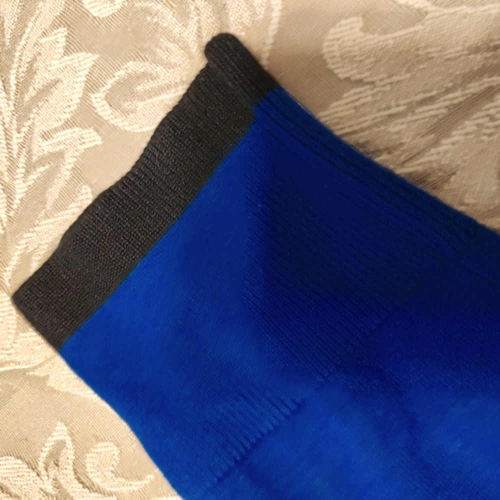 💙 Beautifully Tailored Cobalt Blue & Black Color Block Sweater Cardigan - M - Picture 10 of 12